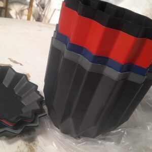 Plastic Round Flower Pots For Home Planters With Plates Set Of 6 Multicolor