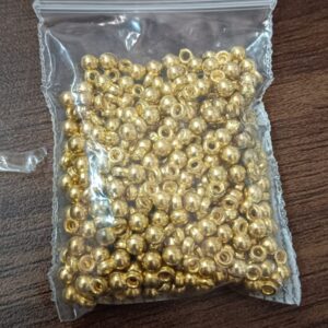 Ruhaila 8Mm Golden Plastic Beads For Art Craft Jewellery Works Diy Embroidery200 Pcs