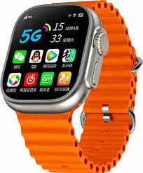 Smart Watch T800 Smartwatch Orange Strap Free Size
