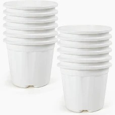 Flower Plastic Pot White Colour Pack Of 18