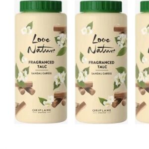 Oriflame Love Nature Fragranced Talc Sandal Caress 100G Pack Of 3