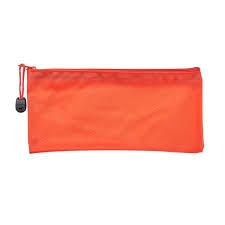 Orange Zipper Large Capacity Pencil Pouch