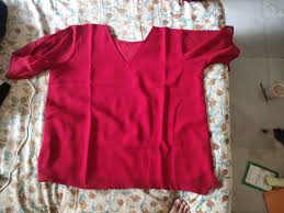 New Trendy Plus Size Top With Sleep New Look Red Colour Size 5Xl