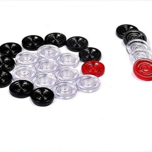 Jag Moolya Products Plastic Made Carrom Coins Pawns 20 Pieces 1 Striker And 1 Disco Powder
