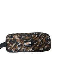 Brown Military Printed Canvas Pencil Pouch Multi Colour