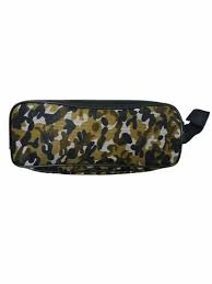 Brown Military Printed Canvas Pencil Pouch Brown Colour