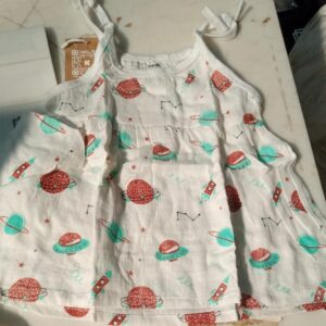 Kidbea Baby Girls Off White Sleeveless Dress Size Nb