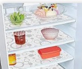 Transparent White Printed Fridge Mat For Kitchen Pack Of 3