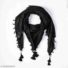 Polycotton Arab Shemagh Neck Wrap Arafat Keffiyeh Head Scarf Islamic Scarves Scarf For Boys Black