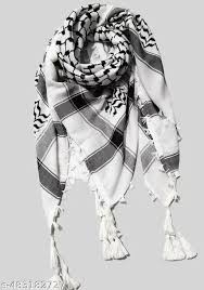 Polycotton Arab Shemagh Neck Wrap Arafat Keffiyeh Head Scarf Islamic Scarves Scarf For Boys Black And White