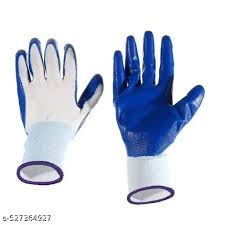 Blue And White Color Gardening Gloves 5 Pair