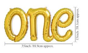 Yellow Color One Alphabet Foil Balloon For Decoration