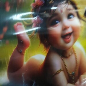 Laddu Gopal Printed Wall Sticker Size 12 X 16 Inch