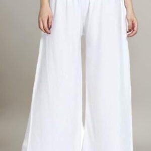 White Color Women Palazzo Size L