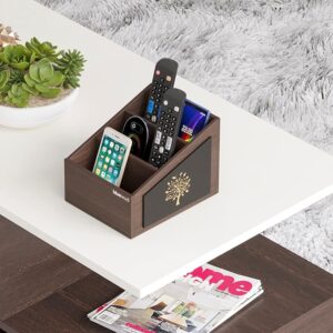 Bluewud Roland Engineered Wood Multicompartment Remote Holder