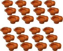 Brown Color Plastic Water Sensor Diya 24 Pcs