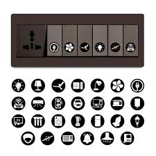 Black On Off Switch Stickers 76 Pcs