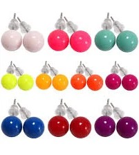 Multicolor Stud Earrings For Women 10 Pairs