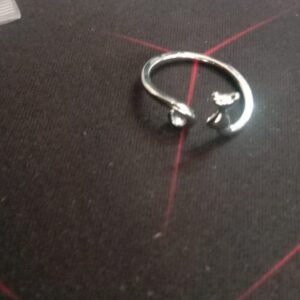 Ribbon Shaped Adjustable Silver Ring For Women