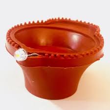 Brown Plastic Water Diya 8Pcs