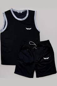 Chrome Coral Sporty Chic Sleeveless Round Neck Tracksuit Black Size S For Mens