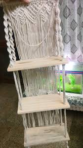 Handicraft 3 Tier Macrame Wall Hanging Shelf 1Pc