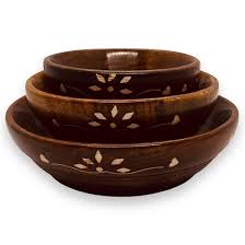 Round Wooden Bowls Set Of 3