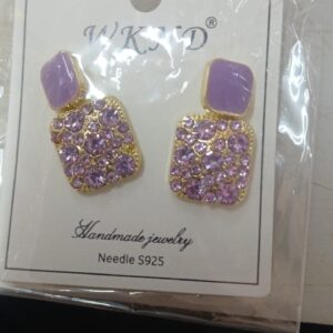 Earrings For Women Color Purple Golden