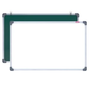 Eduway 2X3 Feet Kunj NonMagnetic DoubleSided White Board And Chalk Board Surface 89X59 Cms