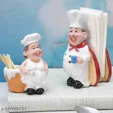 Royal Indian Craft Set Of 2 Delightful Chefs Toothpick Holder And Tissue Paper Holder Stand For Kitchen