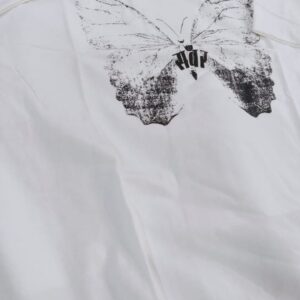 Swar White Color Butterfly Print T Shirt For Men Size L