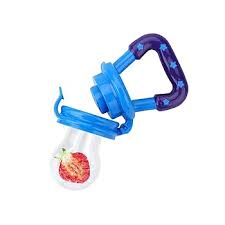 Baby Fruit Feeder Pacifier Nibbler For Baby Silicone Fruit And Juice Feeder Teether For Baby Blue