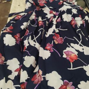 Navy Blue White Butterfly Printed Dress For Kids Girls Size 10 To 11Y