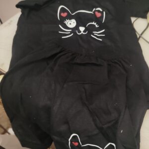 Black Colour T Shirt Set For Kids Girls Size 2 To 3Y