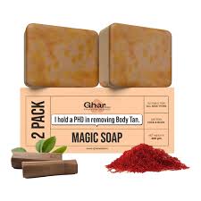 Ghar Soaps Ayurveda Science I Hold A Phd In Removing Body TanPoint Magic Soap 100G Pack Of 2