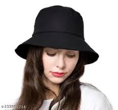 Black Color Round Women Cap