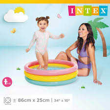 Piscina Baby 3 Anelli Arcobaleno Per Bambini Cm 86X25 Intex 58924