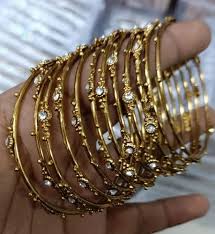 Gold Colour Bangles For Women Pack Of 12