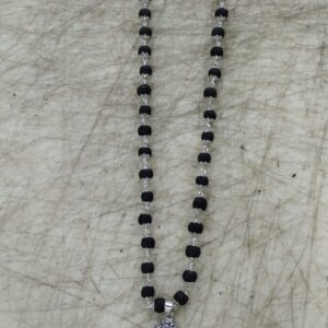 Hindu Lord Murugan Pendant With Silver Cap Karungali Mala