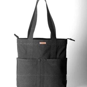 Harry Kritz Women Black 100 Cotton Premium 5 Pocket Tote Bag