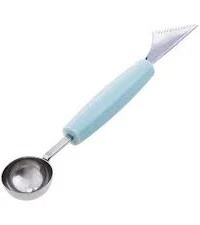 2 In 1 Melon Baller Stainless Steel Scoop Fruit Carving Knife Kitchen Scoop