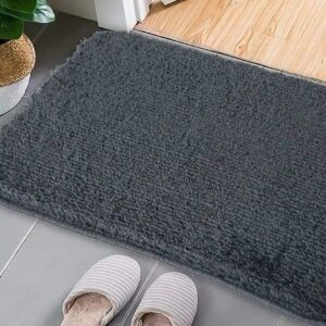 Grey Textured Soft Anti Slip Door Mat
