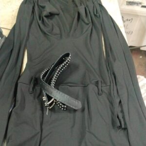 Savana Women Black Colour Short Dresses With Black Belt Size S