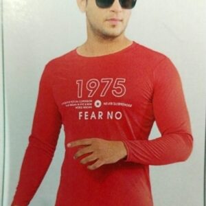 Men Red Printed Colour Casual T Shirt Size L