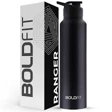 Boldfit Stainless Steel Water Bottle Black Matte Colour 1 Litre