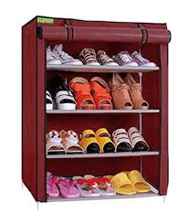 Multipurpose 4 Tiers Shoe Rack Maroon Colour
