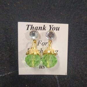 Fashionable Crystal Beads Drop Earring Green