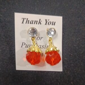 Fashionable Crystal Beads Drop Earring Red