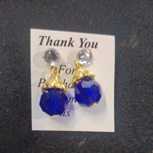 Fashionable Crystal Beads Drop Earring Blue