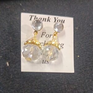 Fashionable Crystal Beads Drop Earring Transparent